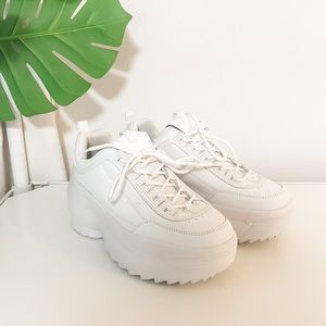 WHITE PLATFORM SNEAKERS 🕊